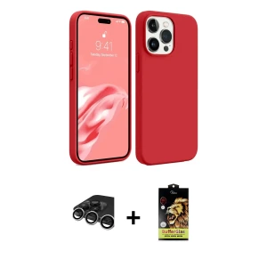 ieg™ iPhone 15 Pro Kılıf Kozmos Yansıma Özel Seri - Siyah Buffer Cam Ekran Koruyucu + Raze Metal Kamera Lens - GS