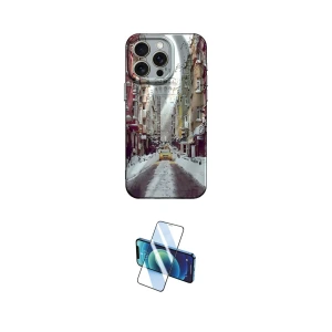 ieg™ iPhone 15 Pro Kılıf Nova Doku Prime - Siyah 3D Antistatik Cam Ekran Koruyucu