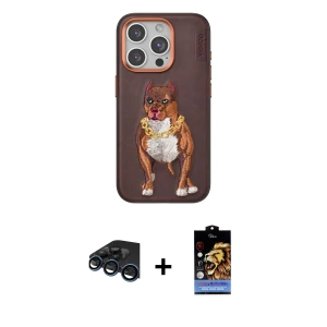 ieg™ iPhone 15 Pro Kılıf Nova Form Koleksiyonu - Siyah Buffer Hayalet Cam Ekran Koruyucu + Raze Metal Kamera Lens - LT