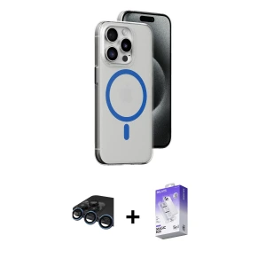 ieg™ iPhone 15 Pro Kılıf Odak Form Özel Seri - Siyah Bilvis 5in1 3D Magic Cam Ekran Koruyucu + Raze Metal Kamera Lens - LT