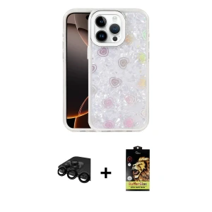 ieg™ iPhone 15 Pro Kılıf Odak Prime - Siyah Buffer Cam Ekran Koruyucu + Raze Metal Kamera Lens - SH