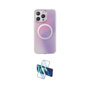 ieg™ iPhone 15 Pro Kılıf Pusula Form - Siyah 3D Antistatik Seramik Nano Ekran Koruyucu