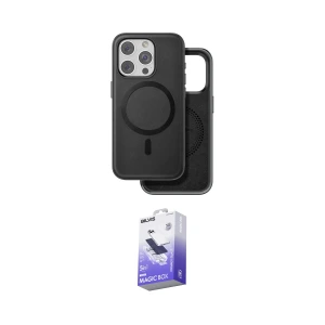 ieg™ iPhone 15 Pro Kılıf Pusula Işık Koleksiyonu - Siyah Bilvis 5in1 5D Magic Hayalet Cam Ekran Koruyucu