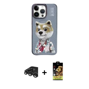 ieg™ iPhone 15 Pro Kılıf Siluet Modern Özel Seri - Siyah Buffer Cam Ekran Koruyucu + Raze Metal Kamera Lens - TMGI
