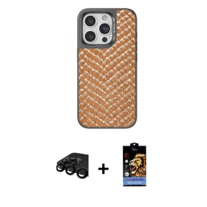 ieg™ iPhone 15 Pro Kılıf Vadi Özel Seri - Siyah Buffer Hayalet Cam Ekran Koruyucu + Raze Metal Kamera Lens - SH