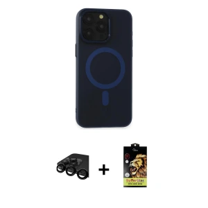 ieg™ iPhone 15 Pro Kılıf Yadigar Işık - Siyah Buffer Cam Ekran Koruyucu + Raze Metal Kamera Lens - SH