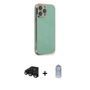ieg™ iPhone 15 Pro Kılıf Yankı Serisi - Siyah Joko Magic 5D Cam + Raze Metal Kamera Lens - SH