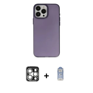 ieg™ iPhone 15 Pro Max Kılıf Ahenk Çizgi Prime - Siyah Joko Magic 5D Cam + PVD Metal Kamera Lens - GS