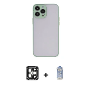 ieg™ iPhone 15 Pro Max Kılıf Ahenk Çizgi Serisi - Siyah Joko Magic 5D Cam + PVD Metal Kamera Lens - GI