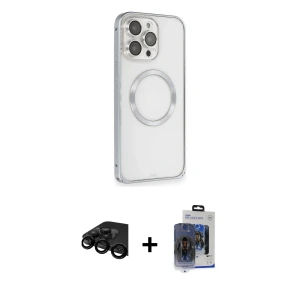 ieg™ iPhone 15 Pro Max Kılıf Ahenk Işık Serisi - Siyah Vanessa Magic Cam + Raze Metal Kamera Lens - SH