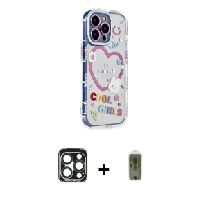ieg™ iPhone 15 Pro Max Kılıf Ahenk Modern Serisi - Siyah Joko Magic 5D Hayalet Cam + PVD Metal Kamera Lens - LT
