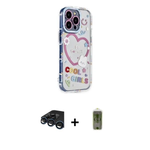 ieg™ iPhone 15 Pro Max Kılıf Ahenk Modern Serisi - Siyah Joko Magic 5D Hayalet Cam + Raze Metal Kamera Lens - LT