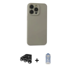 ieg™ iPhone 15 Pro Max Kılıf Ahenk Serisi - Siyah Joko Magic 5D Cam + Raze Metal Kamera Lens - GS