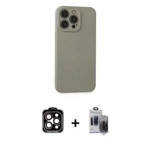 ieg™ iPhone 15 Pro Max Kılıf Ahenk Serisi - Siyah Vanessa Magic Hayalet Cam + PVD Metal Kamera Lens - TU