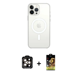 ieg™ iPhone 15 Pro Max Kılıf Ahenk Yansıma Prime - Siyah Buffer Cam Ekran Koruyucu + PVD Metal Kamera Lens - TU