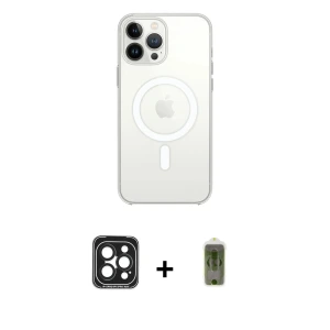 ieg™ iPhone 15 Pro Max Kılıf Ahenk Yansıma Prime - Siyah Joko Magic 5D Hayalet Cam + PVD Metal Kamera Lens - SH
