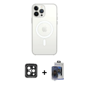 ieg™ iPhone 15 Pro Max Kılıf Ahenk Yansıma Prime - Siyah Vanessa Magic Cam + PVD Metal Kamera Lens - SH