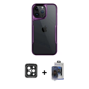 ieg™ iPhone 15 Pro Max Kılıf Akış Çizgi Koleksiyonu - Siyah Vanessa Magic Cam + PVD Metal Kamera Lens - SH