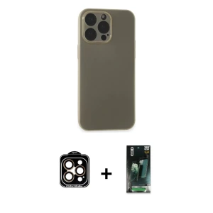 ieg™ iPhone 15 Pro Max Kılıf Atlas Minimal Prime - Şeffaf 360 Full Body Arka Koruyucu + PVD Metal Kamera Lens - TU
