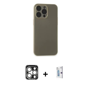 ieg™ iPhone 15 Pro Max Kılıf Atlas Minimal Prime - Siyah Bilvis 0.18mm Plus Cam Ekran Koruyucu + PVD Metal Kamera Lens - GS