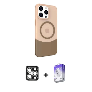 ieg™ iPhone 15 Pro Max Kılıf Çekirdek Asil Özel Seri - Siyah Bilvis 5in1 3D Magic Cam Ekran Koruyucu + PVD Metal Kamera Lens - GS