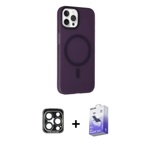 ieg™ iPhone 15 Pro Max Kılıf Çekirdek Modern Prime - Siyah Bilvis 5in1 5D Magic Hayalet Cam Ekran Koruyucu + PVD Metal Kamera Lens - LT