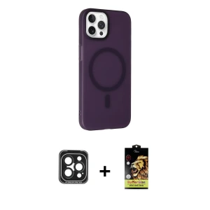 ieg™ iPhone 15 Pro Max Kılıf Çekirdek Modern Prime - Siyah Buffer Cam Ekran Koruyucu + PVD Metal Kamera Lens - SH