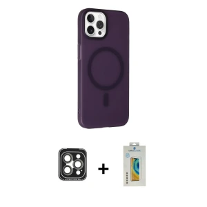 ieg™ iPhone 15 Pro Max Kılıf Çekirdek Modern Prime - Siyah Polymer Nano Ekran Koruyucu + PVD Metal Kamera Lens - GI