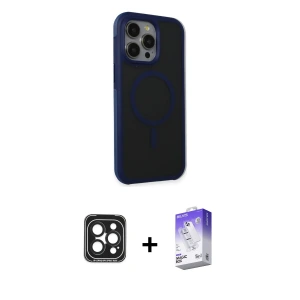 ieg™ iPhone 15 Pro Max Kılıf Çekirdek Yansıma Prime - Siyah Bilvis 5in1 3D Magic Cam Ekran Koruyucu + PVD Metal Kamera Lens - SH