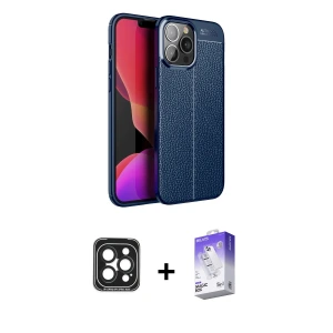ieg™ iPhone 15 Pro Max Kılıf Doruk Klasik Özel Seri - Siyah Bilvis 5in1 3D Magic Cam Ekran Koruyucu + PVD Metal Kamera Lens - SH