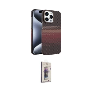 ieg™ iPhone 15 Pro Max Kılıf Doruk Serisi - Siyah Bilvis 3D Cam Ekran Koruyucu