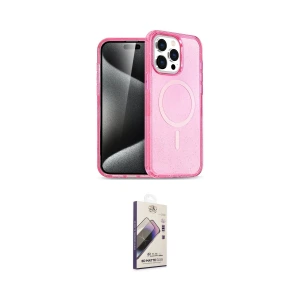 ieg™ iPhone 15 Pro Max Kılıf Eksen Doku Koleksiyonu - Siyah Bilvis 3D Mat Cam Ekran Koruyucu