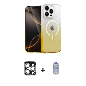 ieg™ iPhone 15 Pro Max Kılıf Eksen Minimal Özel Seri - Siyah Joko Magic 5D Cam + PVD Metal Kamera Lens - GS