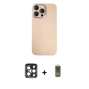 ieg™ iPhone 15 Pro Max Kılıf Eksen Prime - Siyah Joko Magic 5D Hayalet Cam + PVD Metal Kamera Lens - LT