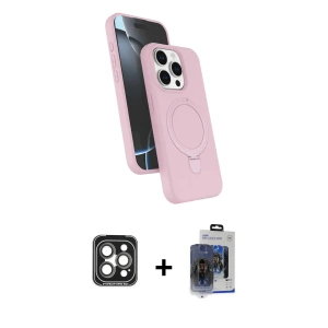 ieg™ iPhone 15 Pro Max Kılıf İz Işık Koleksiyonu - Siyah Vanessa Magic Cam + PVD Metal Kamera Lens - GI