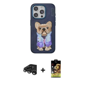 ieg™ iPhone 15 Pro Max Kılıf İz Minimal Koleksiyonu - Siyah Buffer Cam Ekran Koruyucu + Raze Metal Kamera Lens - TMGI