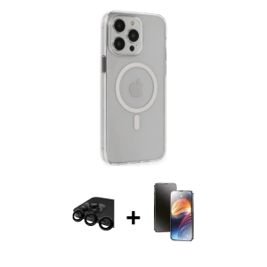 ieg™ iPhone 15 Pro Max Kılıf Kıvılcım Asil Özel Seri - Siyah 3D Antistatik Mat Seramik Nano Ekran Koruyucu + Raze Metal Kamera Lens - SH