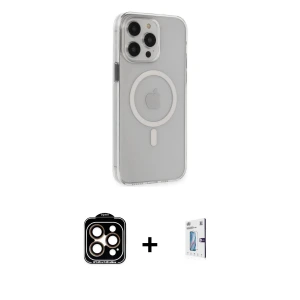 ieg™ iPhone 15 Pro Max Kılıf Kıvılcım Asil Özel Seri - Siyah Bilvis 0.18mm Plus Cam Ekran Koruyucu + PVD Metal Kamera Lens - TU