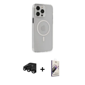ieg™ iPhone 15 Pro Max Kılıf Kıvılcım Asil Özel Seri - Siyah Bilvis 3D Mat Cam Ekran Koruyucu + Raze Metal Kamera Lens - SH