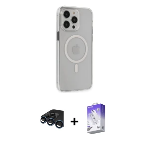 ieg™ iPhone 15 Pro Max Kılıf Kıvılcım Asil Özel Seri - Siyah Bilvis 5in1 3D Magic Cam Ekran Koruyucu + Raze Metal Kamera Lens - LT