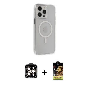 ieg™ iPhone 15 Pro Max Kılıf Kıvılcım Asil Özel Seri - Siyah Buffer Cam Ekran Koruyucu + PVD Metal Kamera Lens - TU
