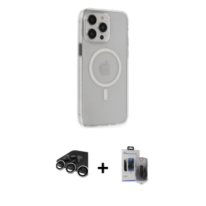 ieg™ iPhone 15 Pro Max Kılıf Kıvılcım Asil Özel Seri - Siyah Vanessa Magic Hayalet Cam + Raze Metal Kamera Lens - GS