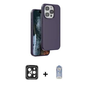 ieg™ iPhone 15 Pro Max Kılıf Kıvılcım Çizgi Serisi - Siyah Joko Magic 5D Cam + PVD Metal Kamera Lens - SH