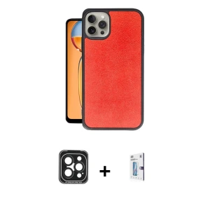 ieg™ iPhone 15 Pro Max Kılıf Kıvılcım Işık Serisi - Siyah Bilvis 0.18mm Plus Cam Ekran Koruyucu + PVD Metal Kamera Lens - SH