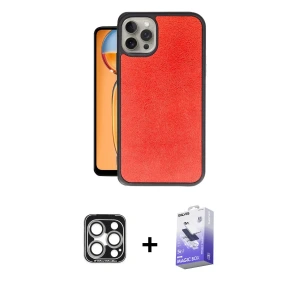 ieg™ iPhone 15 Pro Max Kılıf Kıvılcım Işık Serisi - Siyah Bilvis 5in1 5D Magic Hayalet Cam Ekran Koruyucu + PVD Metal Kamera Lens - GS