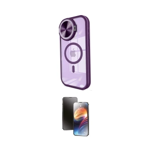 ieg™ iPhone 15 Pro Max Kılıf Kıvılcım Modern Koleksiyonu - Siyah 3D Antistatik Mat Seramik Nano Ekran Koruyucu