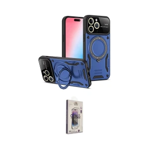 ieg™ iPhone 15 Pro Max Kılıf Kıvılcım Modern Serisi - Siyah Bilvis 3D Cam Ekran Koruyucu
