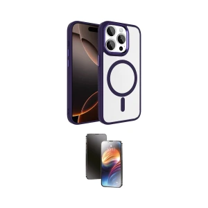 ieg™ iPhone 15 Pro Max Kılıf Kıvılcım Prime - Siyah 3D Antistatik Mat Seramik Nano Ekran Koruyucu