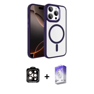 ieg™ iPhone 15 Pro Max Kılıf Kıvılcım Prime - Siyah Bilvis 5in1 3D Magic Cam Ekran Koruyucu + PVD Metal Kamera Lens - TU
