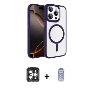 ieg™ iPhone 15 Pro Max Kılıf Kıvılcım Prime - Siyah Joko Magic 5D Cam + PVD Metal Kamera Lens - GI